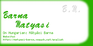 barna matyasi business card